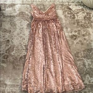 Beautiful rose gold sequin long dress